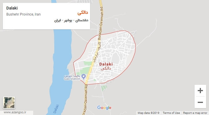 شهر دالکی بر روی نقشه