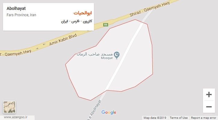 شهر ابوالحیات بر روی نقشه