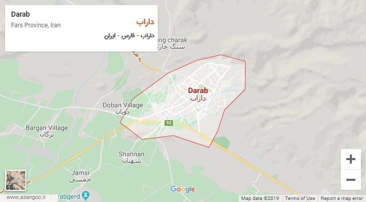 شهر داراب بر روی نقشه