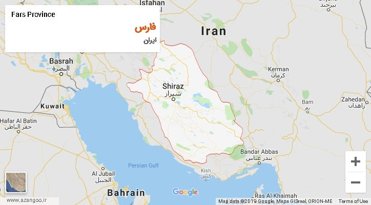 استان فارس بر روی نقشه