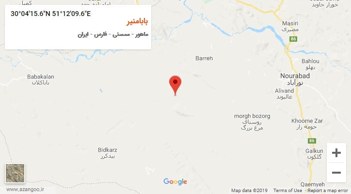 روستای بابامنیر بر روی نقشه