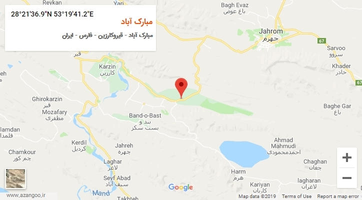 روستای مبارک آباد بر روی نقشه