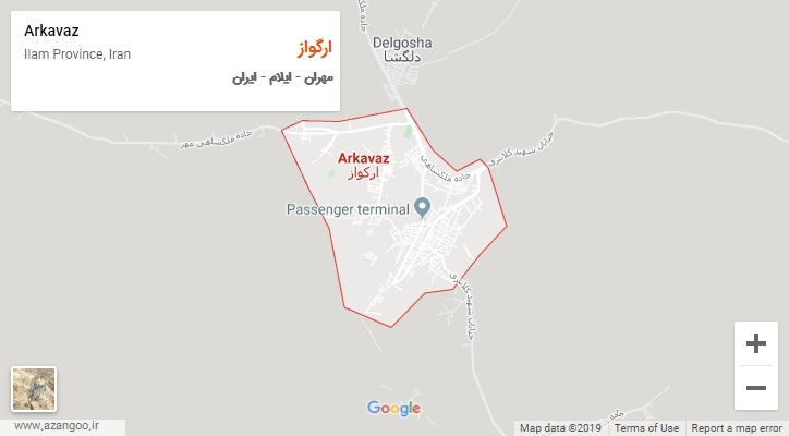شهر ارگواز بر روی نقشه
