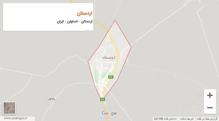 شهر اردستان بر روی نقشه