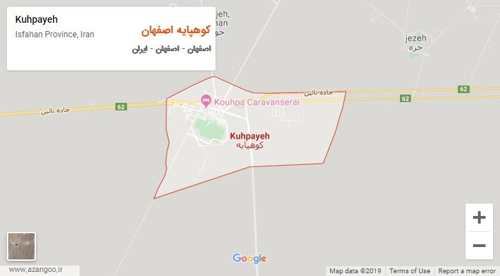 شهر کوهپایه اصفهان بر روی نقشه