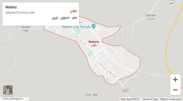 شهر نطنز بر روی نقشه
