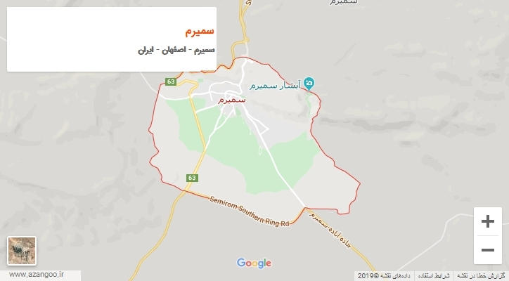 شهر سمیرم بر روی نقشه