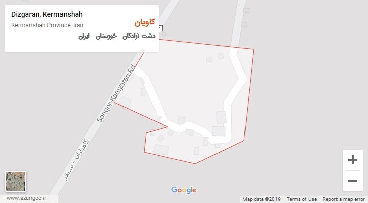 شهر کاویان بر روی نقشه