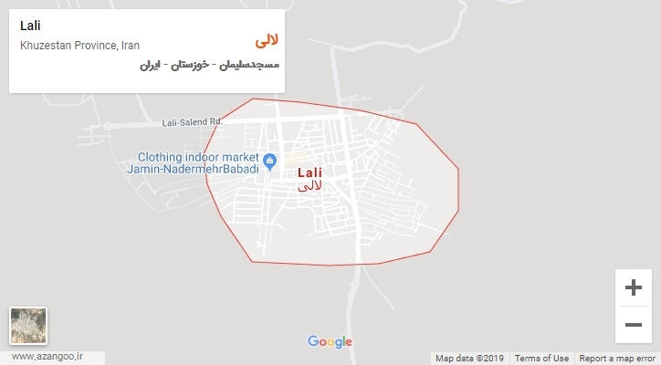 شهر لالی بر روی نقشه
