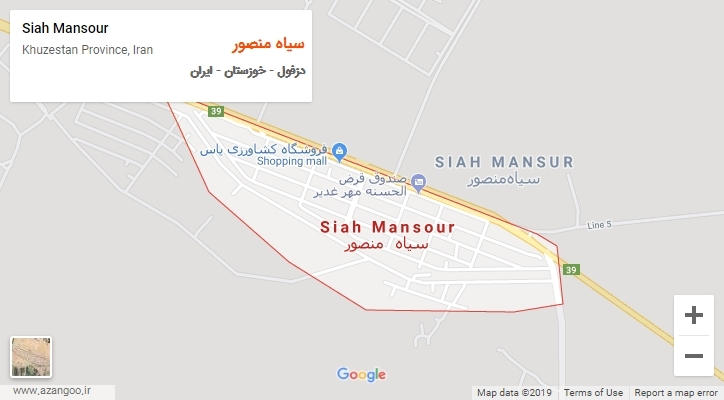 شهر سیاه منصور بر روی نقشه