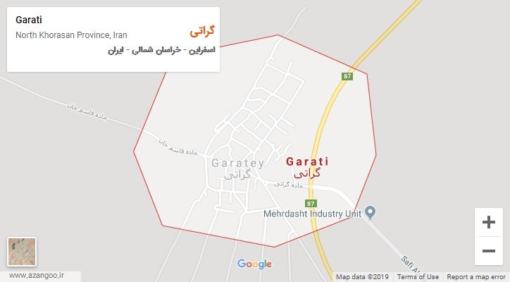 شهر گراتی بر روی نقشه