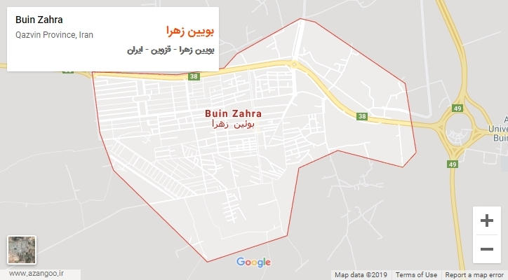 شهر بویین زهرا بر روی نقشه