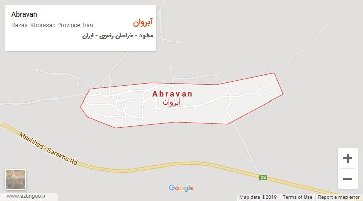 شهر آبروان بر روی نقشه