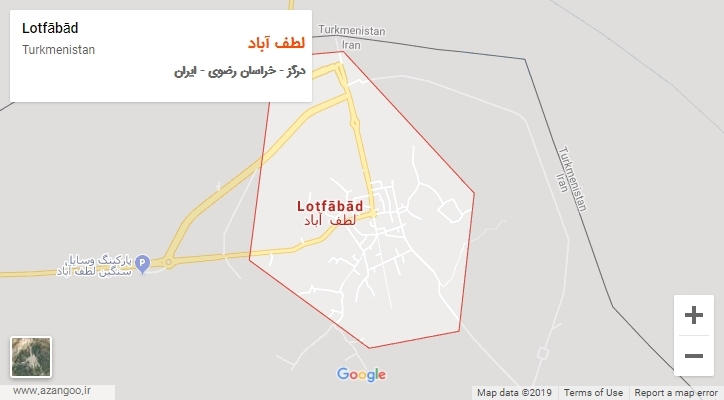 شهر لطف آباد بر روی نقشه
