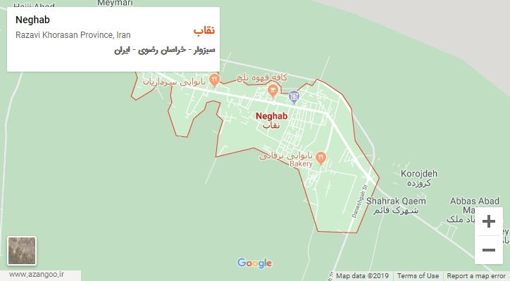 شهر نقاب بر روی نقشه