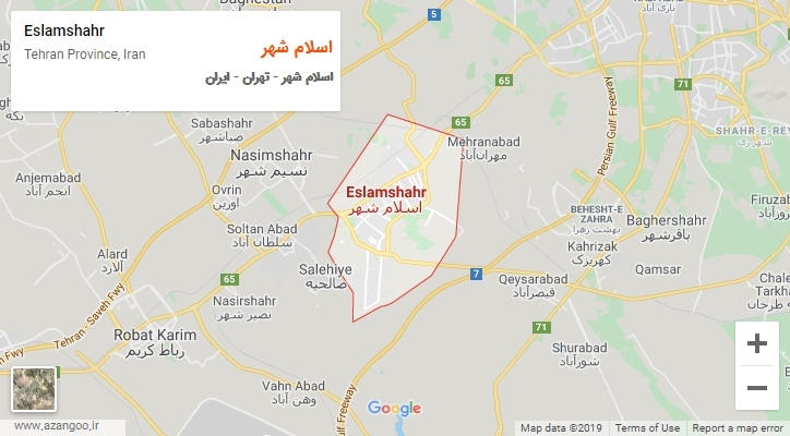 شهر اسلام شهر بر روی نقشه
