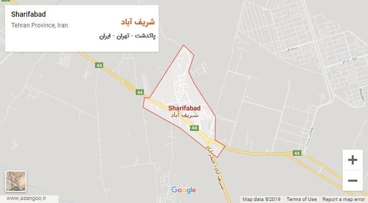 شهر شریف آباد بر روی نقشه