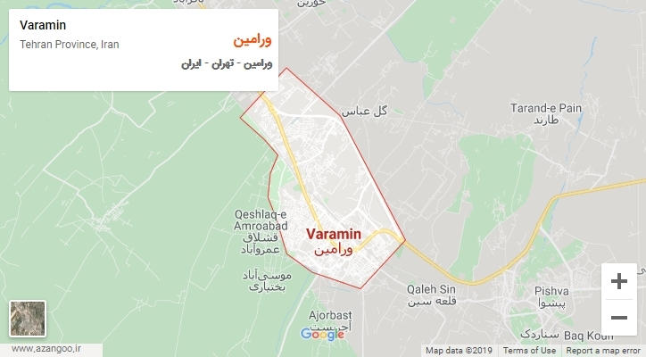 شهر ورامین بر روی نقشه