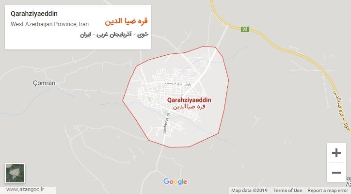 شهر قره ضیا الدین بر روی نقشه