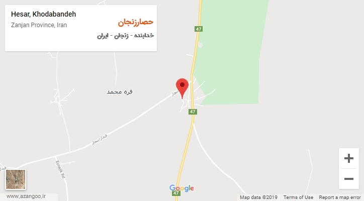 شهر حصارزنجان بر روی نقشه