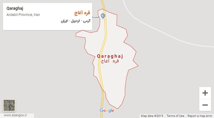 شهر قره آغاج بر روی نقشه