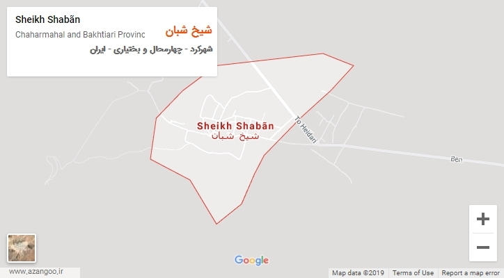 شهر شیخ شبان بر روی نقشه