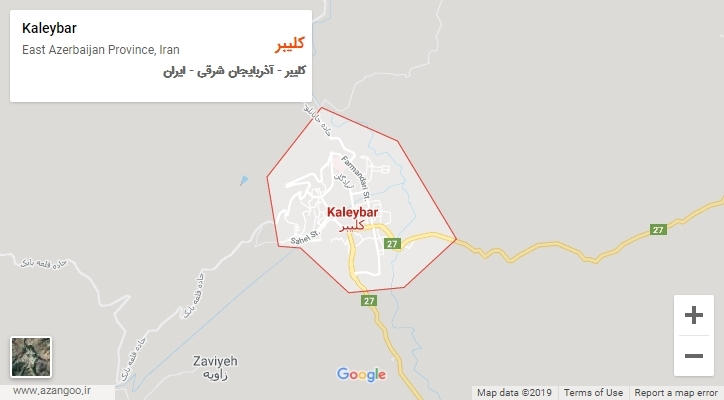 شهر کلیبر بر روی نقشه