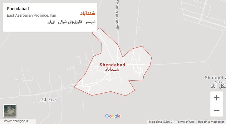 شهر شندآباد بر روی نقشه