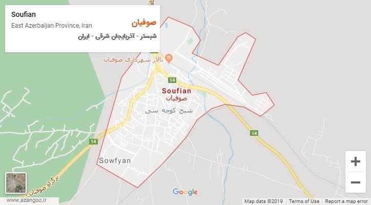 شهر صوفیان بر روی نقشه