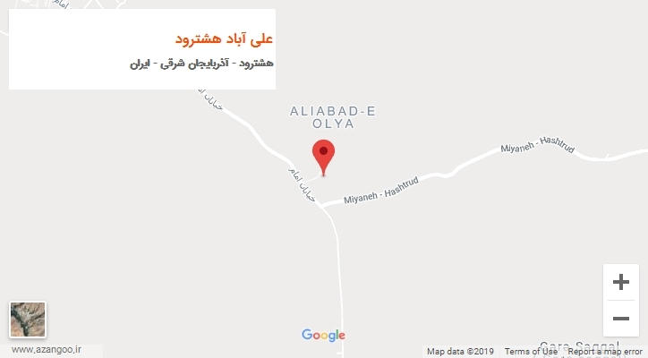 شهر علی آباد هشترود بر روی نقشه