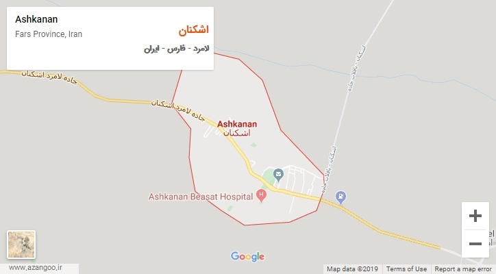 شهر اشکنان بر روی نقشه