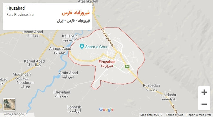 شهر فیروزآباد فارس بر روی نقشه