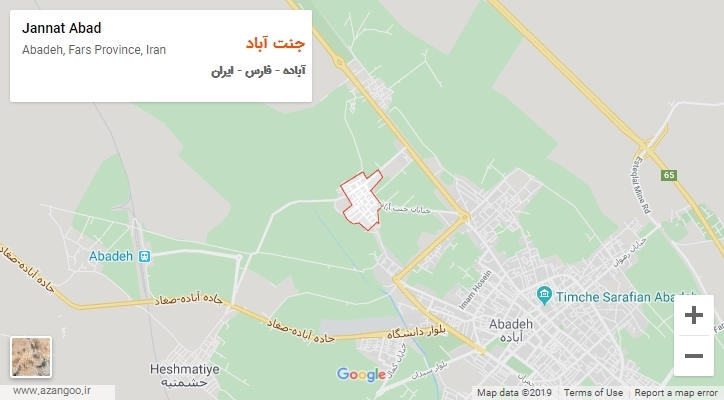 شهر جنت آباد بر روی نقشه