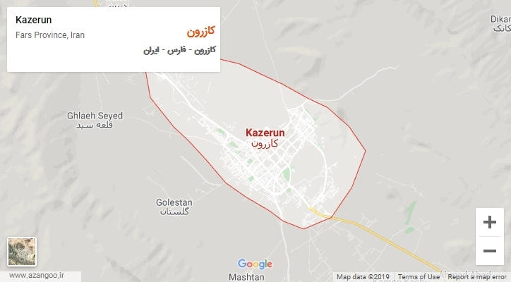 شهر کازرون بر روی نقشه