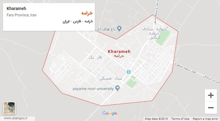 شهر خرامه بر روی نقشه