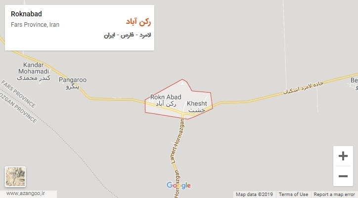 شهر رکن آباد بر روی نقشه