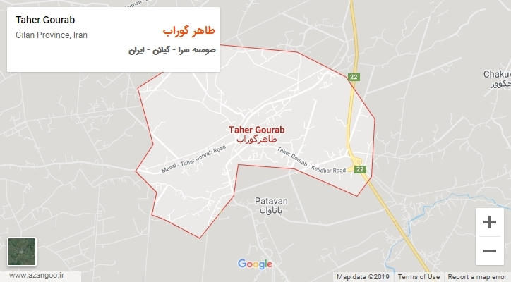 شهر طاهر گوراب بر روی نقشه