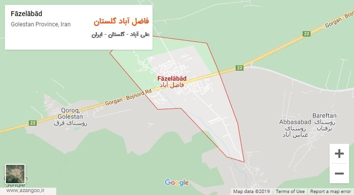 شهر فاضل آباد گلستان بر روی نقشه