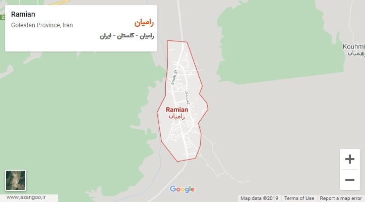 شهر رامیان بر روی نقشه