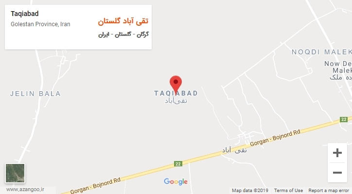 شهر تقی آباد گلستان بر روی نقشه