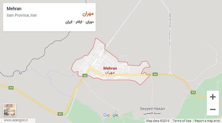 شهر مهران بر روی نقشه