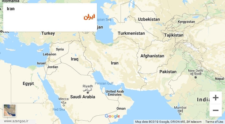 کشور ایران بر روی نقشه