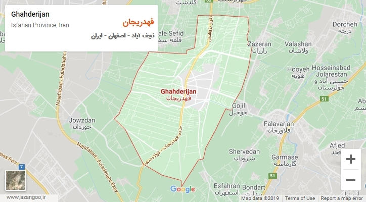 شهر قهدریجان بر روی نقشه