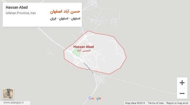 شهر حسن آباد اصفهان بر روی نقشه