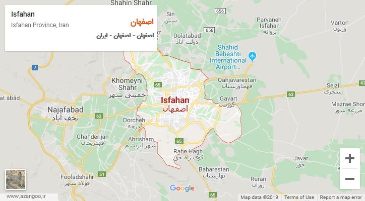شهر اصفهان بر روی نقشه