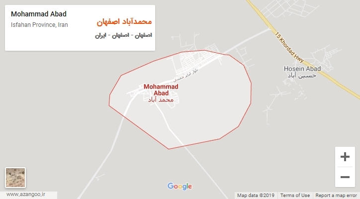 شهر محمدآباد اصفهان بر روی نقشه