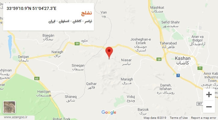 روستای نشلج بر روی نقشه