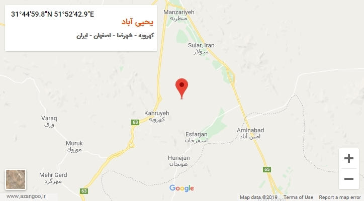 روستای یحیی آباد بر روی نقشه