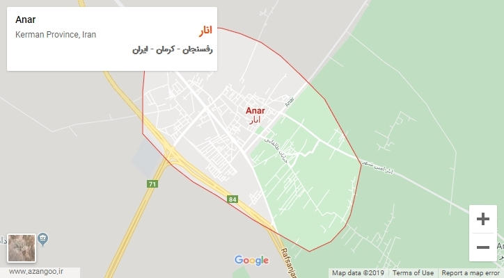 شهر انار بر روی نقشه