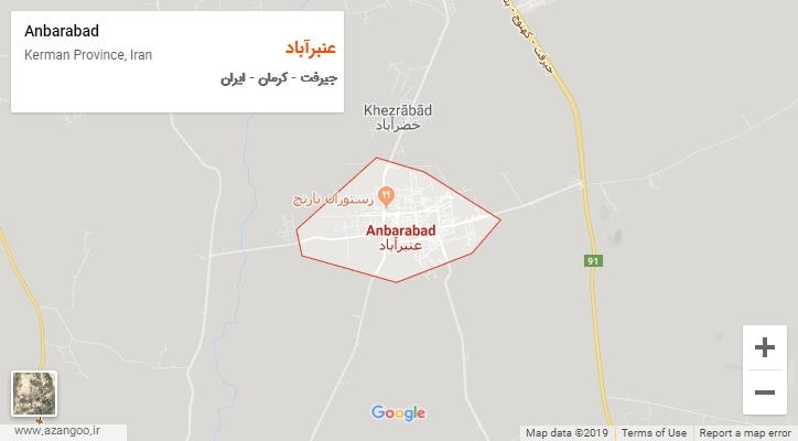 شهر عنبرآباد بر روی نقشه